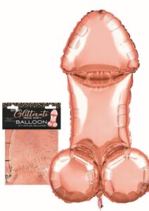 Glitterati Penis Mylar Ballon 3ft - Rose Gold