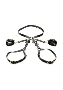 Strict Bondage Harness with Bows - Medium/Large - Black