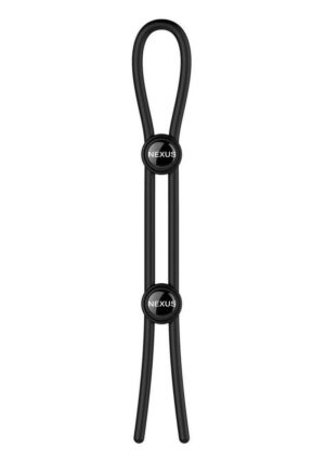 Nexus Forge Double Adjustable Lasso Silicone Cock Ring - Black