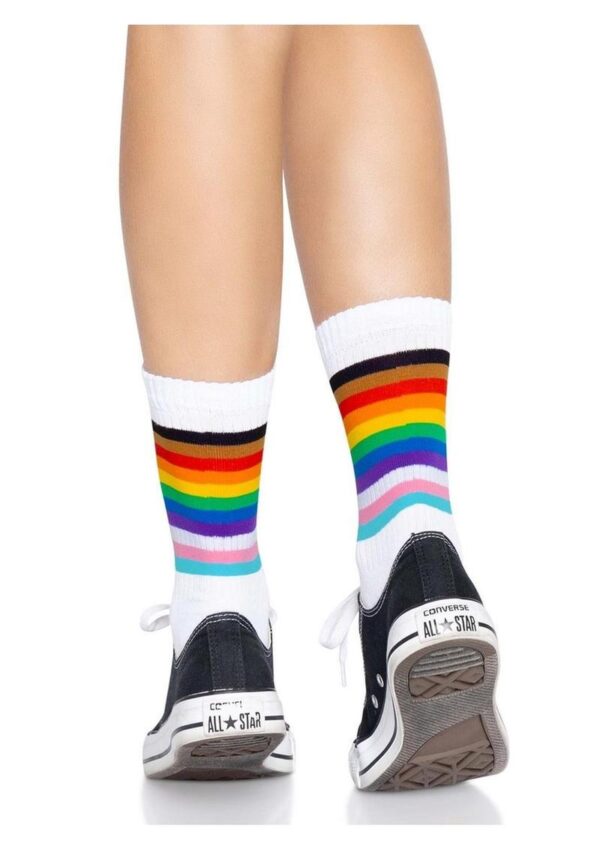 Leg Avenue Pride Crew Socks - O/S - Rainbow