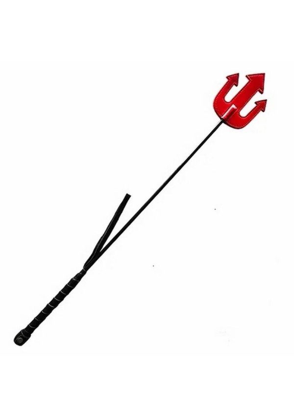 Rouge Devil Leather Riding Crop - Red/Black