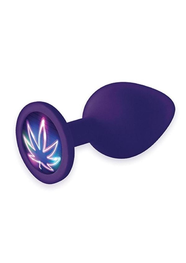 The 9`s - Booty Talk Silicone Butt Plug Neon Leaf - Purple