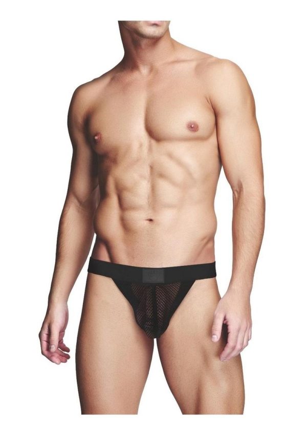 Prowler Red Fishnet Ass-Less Jock - XLarge - Black