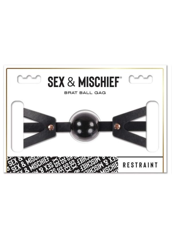 Sex and Mischief Brat Ball Gag - Black/Rose Gold