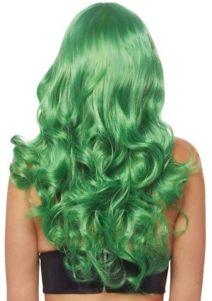 Leg Avenue Misfit Long Wavy Bang Wig - O/S - Green