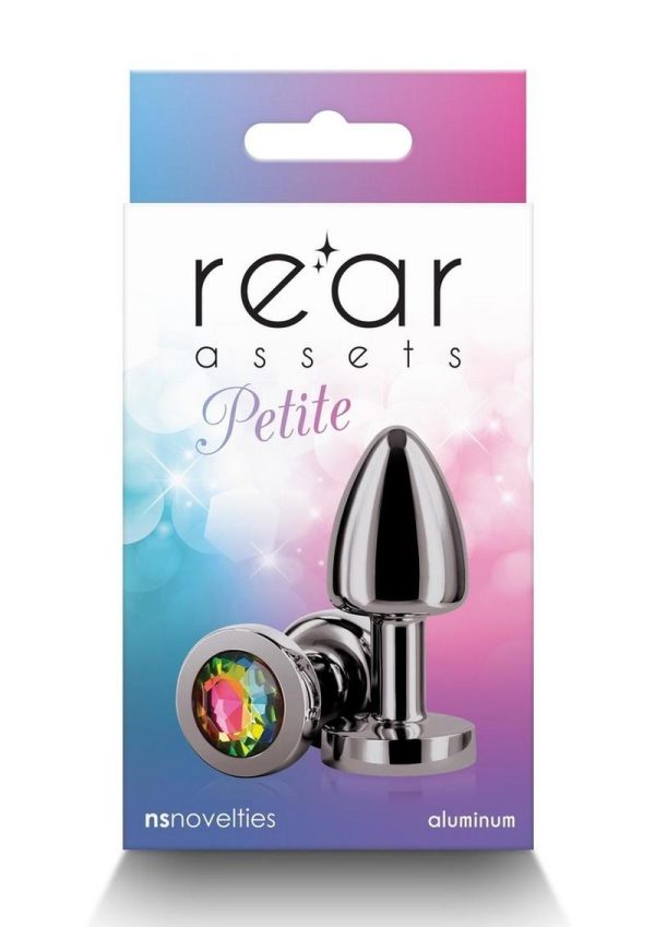 Rear Assets Aluminum Anal Plug - Petite - Gunmetal/Rainbow