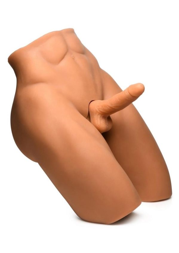 JOCK Poseable Torso with Thrusting Dildo and Remote - Vanilla