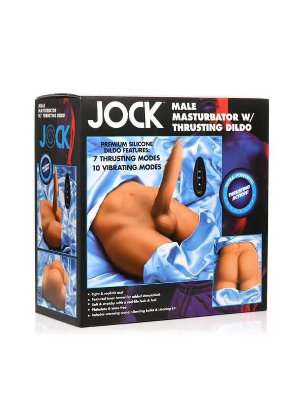 JOCK Male Masturbator with Thrusting Dildo and Remote - Vanilla