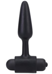 In a Bag Silicone Vibrating Butt Plug 3in - Black