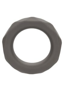 Alpha Liquid Silicone Prolong Presmatic Cock Ring - Gray