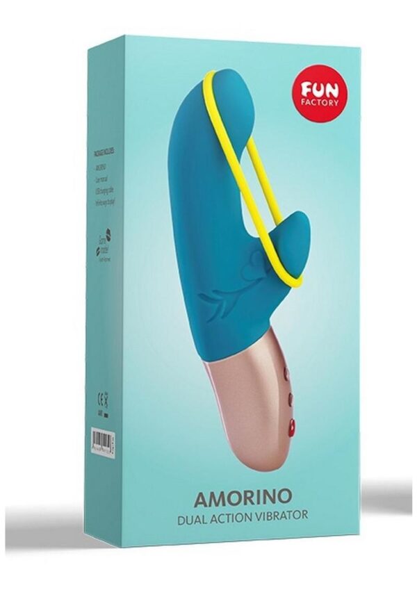 Amorino Silicone Dual Action Vibrator - Petrol Blue