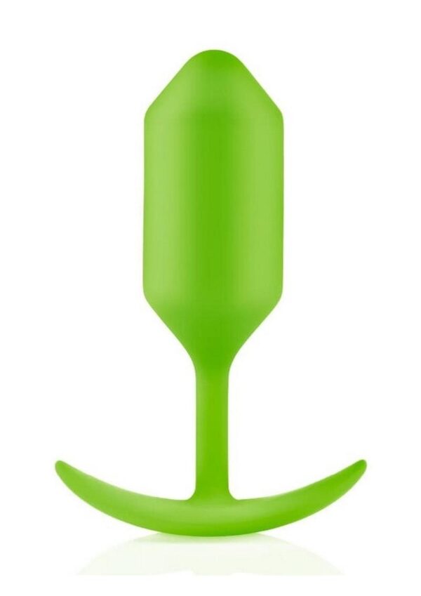 B-Vibe Snug Plug 3 Silicone Weighted Anal Plug - Lime Green