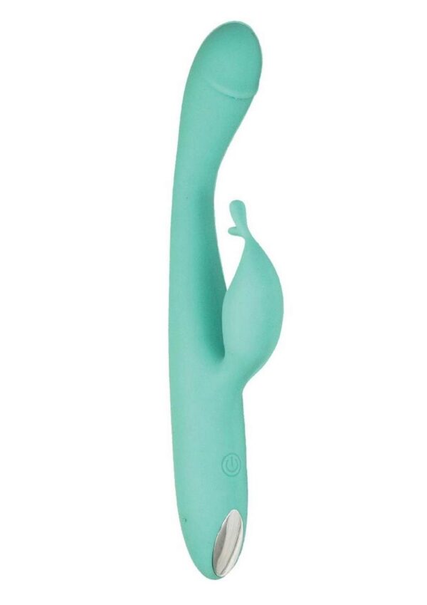 Princess Petite Pleasure Silicone Rechargeable Dual Stimulating Vibrator - Aqua