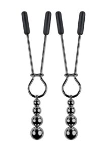 Selopa Beaded Nipple Clamps - Black Chrome