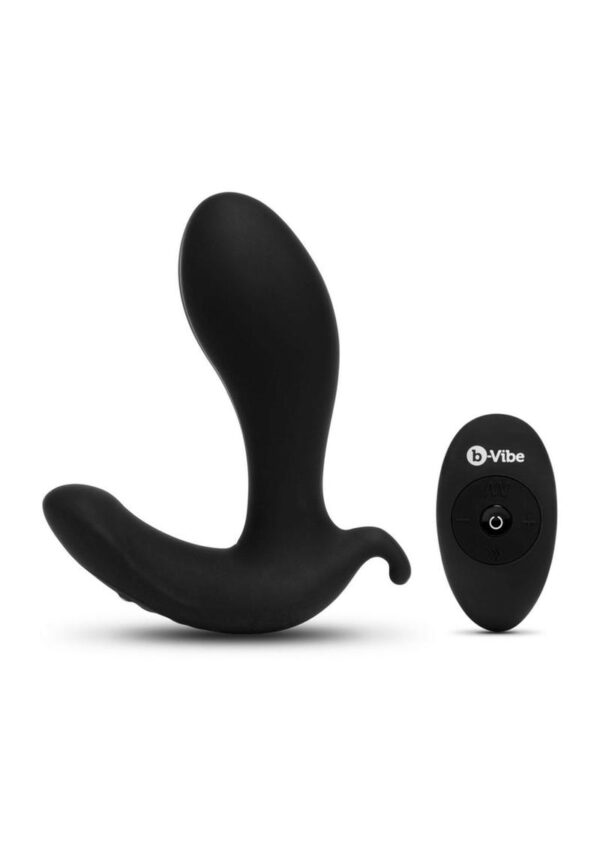 B-Vibe Expanding Plug Rechargeable Silicone with Remote Anal Plug - Black