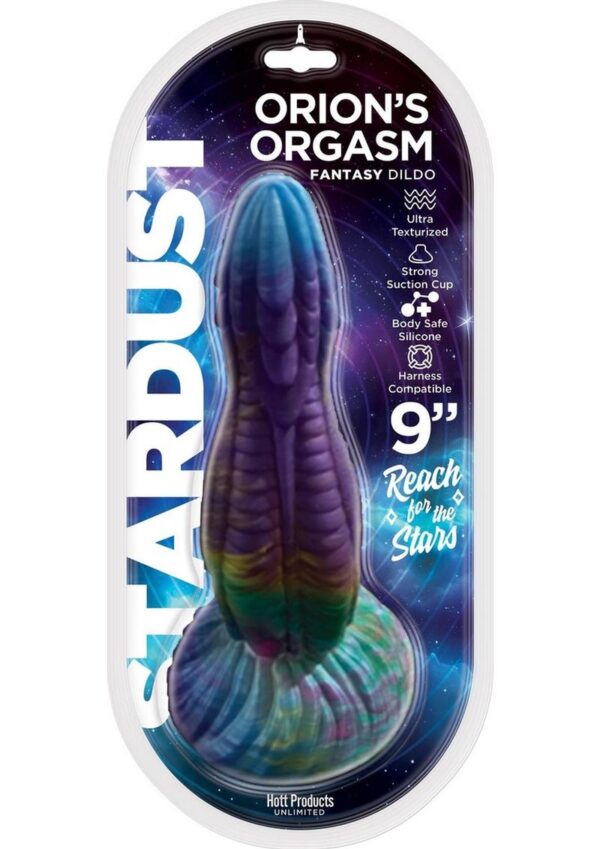 Stardust Orion`s Orgasm Silicone Dildo with Suction Cup 6in - Multicolor