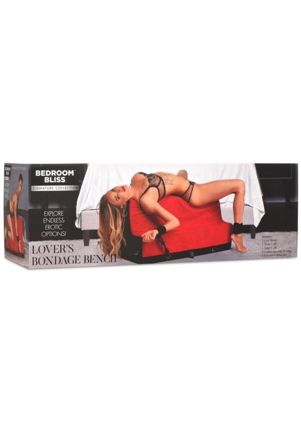 Bedroom Bliss Lover`s Bondage Bench - Black/Red