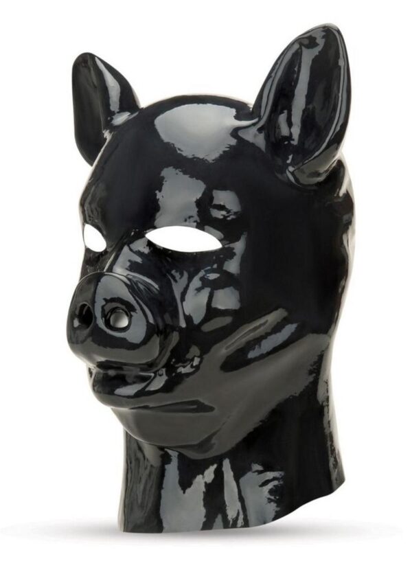 Prowler RED Latex Pig Hood - Black