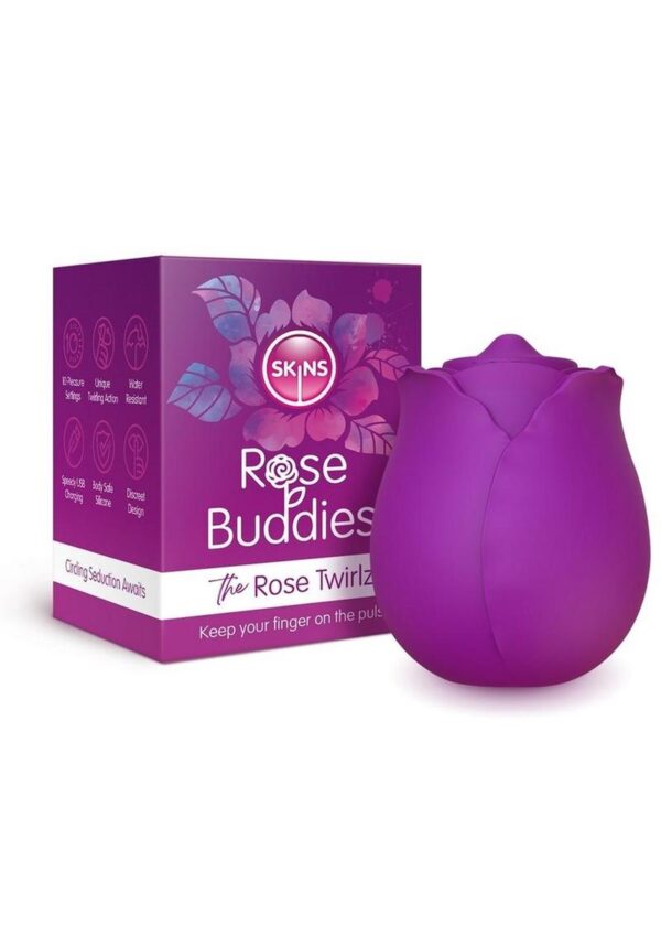 Skins Rose Buddies Rose Twirlz Rechargeable Silicone Clitoral Vibrator - Purple