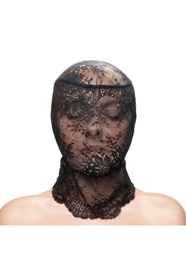 Fetish and Fashion Lace Hood - Black