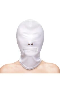 Fetish and Fashion Zippered Mouth Hood - White