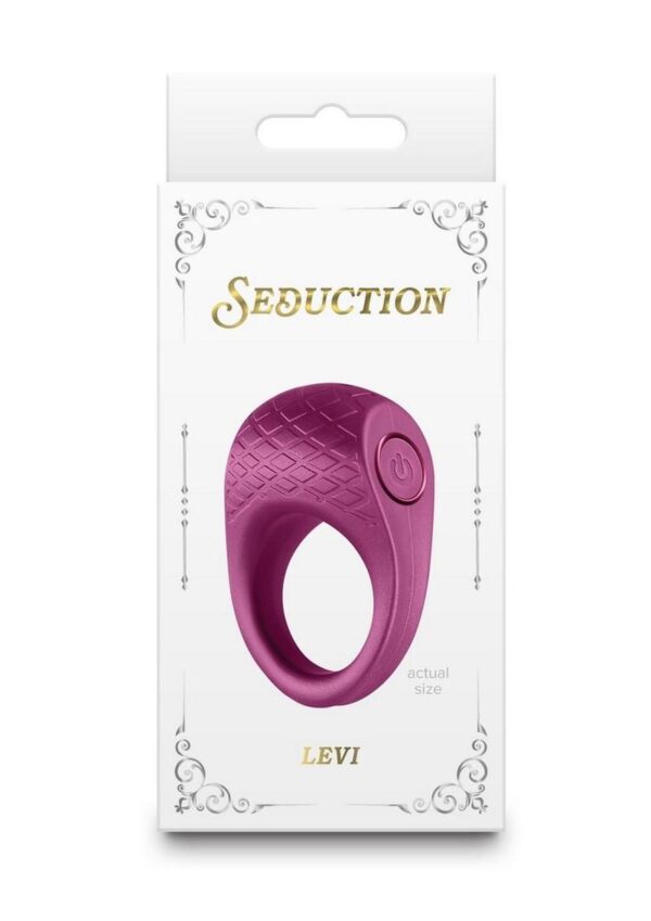 Seduction Levi Rechargeable Silicone Cock Ring - Red