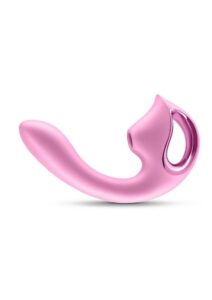 Seduction Kaia Rechargeable Silicone Dual Vibrator with Air Pulse Clitoral Stimulator - Pink