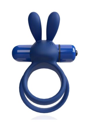 4T Ohare XL Silicone Rabbit Vibrating Cock Ring - Blueberry