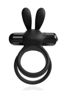 4T Ohare XL Silicone Rabbit Vibrating Cock Ring - Black