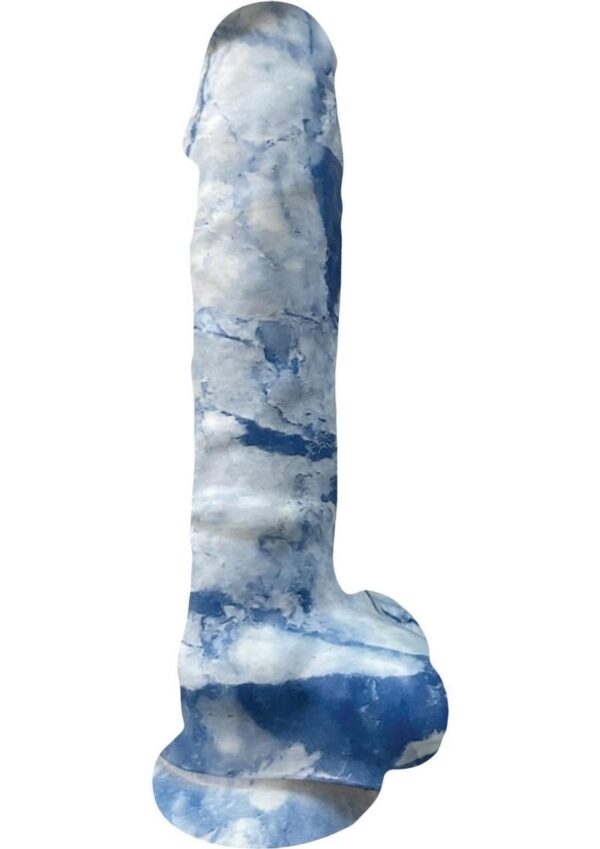 Rock Cocks Zeus Silicone Dildo 7in - Blue/White