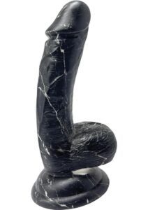 Rock Cocks Olympus Silicone Dildo 6.5in - Black/White