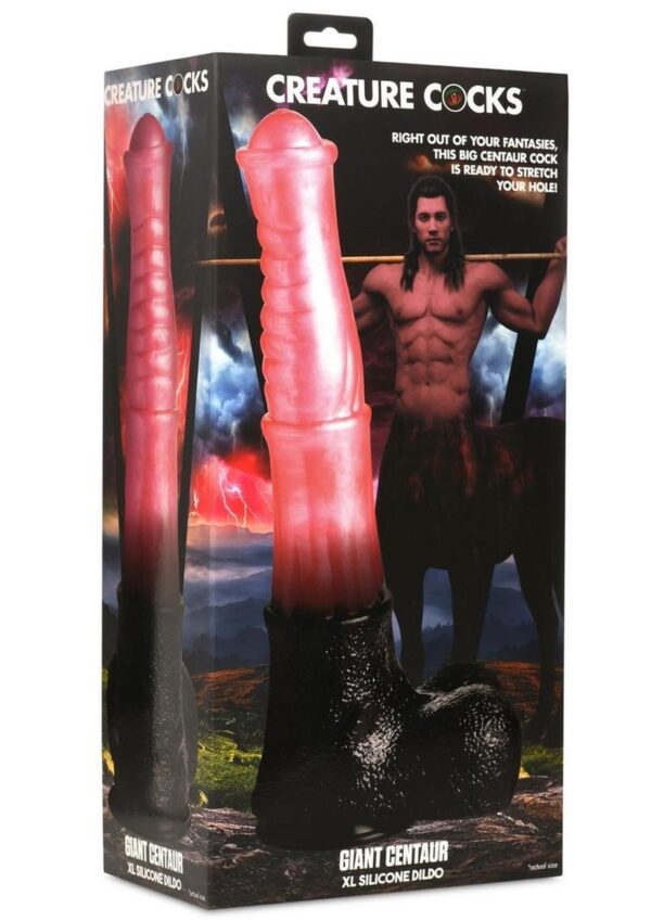 Creature Cocks Giant Centaur Silicone Dildo - XLarge - Pink/Black