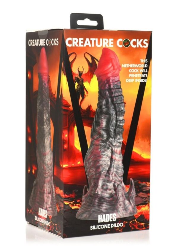 Creature Cocks Hades Silicone Dildo - Medium - Black/Red