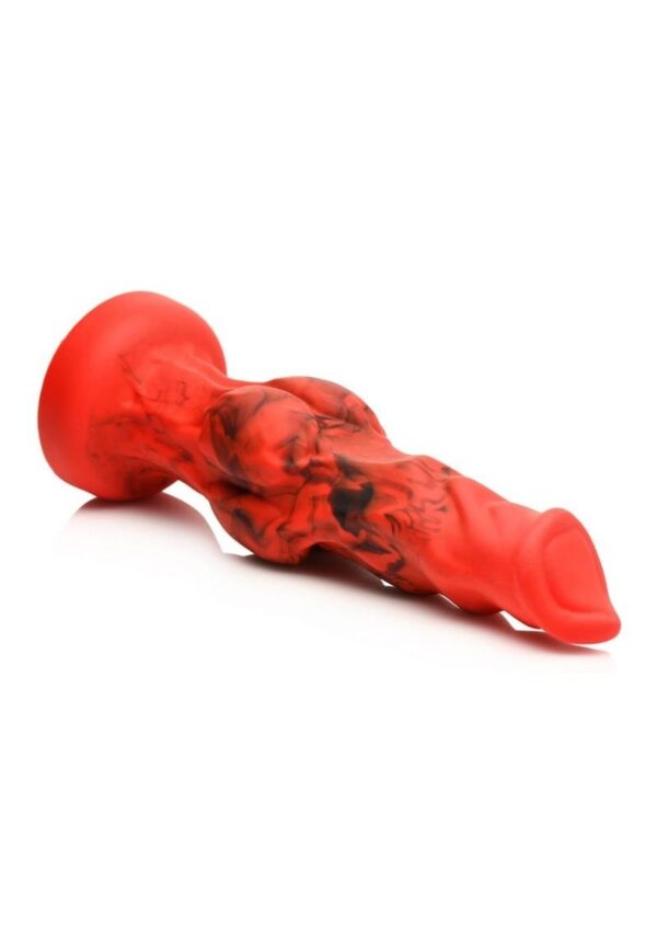 Creature Cocks Fire Hound Silicone Dildo - Large - Red/Black