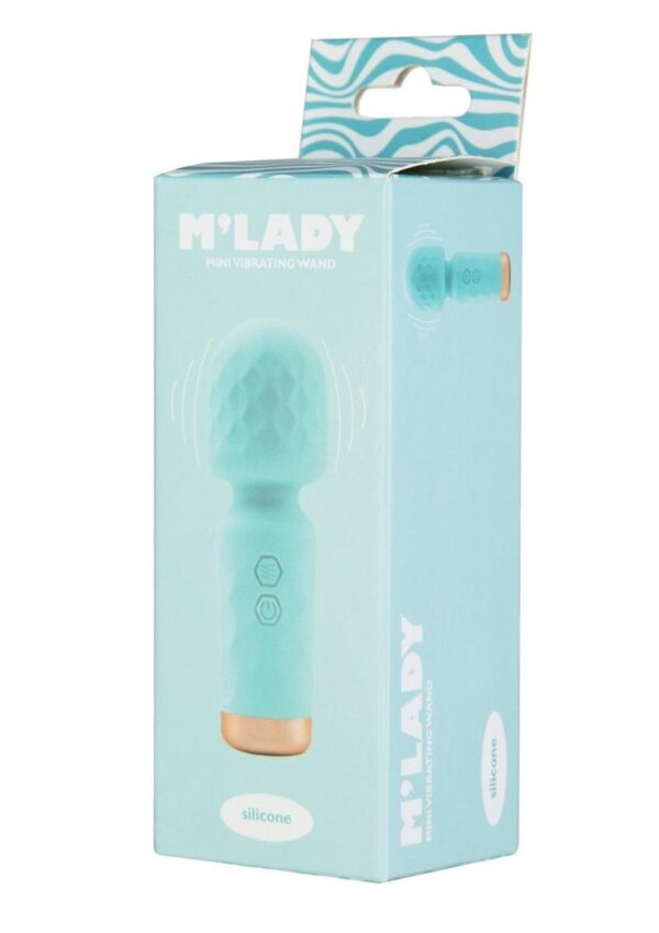 M`Lady Rechargeable Silicone Mini Vibrating Wand - Teal