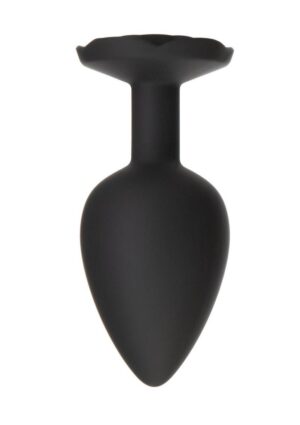 Roses Til Dawn Silicone Butt Plug - Large - Black