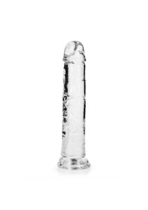 RealRock Skin Realistic Striaght Dildo without Balls 8in - Clear