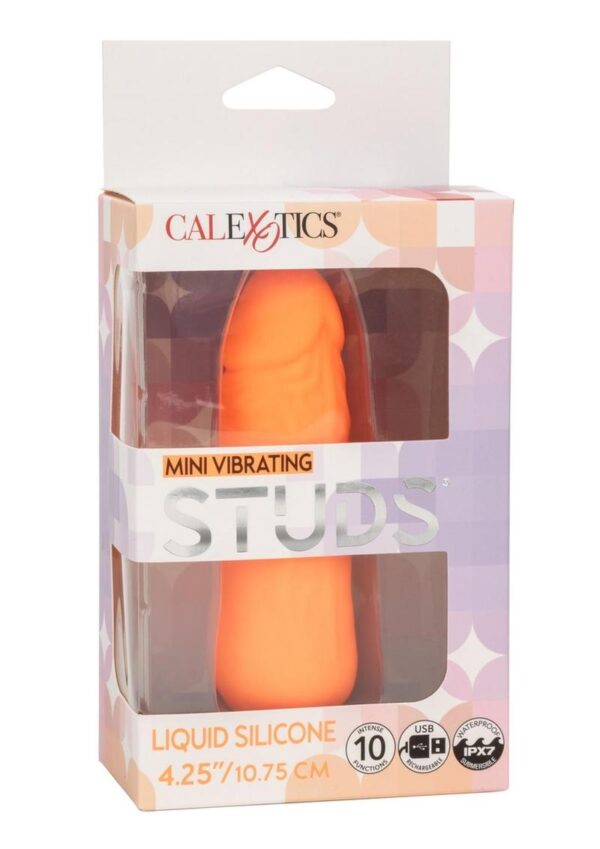 Mini Vibrating Studs Rechargeable Silicone Vibrator - Orange