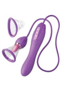 Fantasy for Her Ultimate Pleasure Max Rechargeable Silicone Vibrator with Clitoral Stimulator - Purple