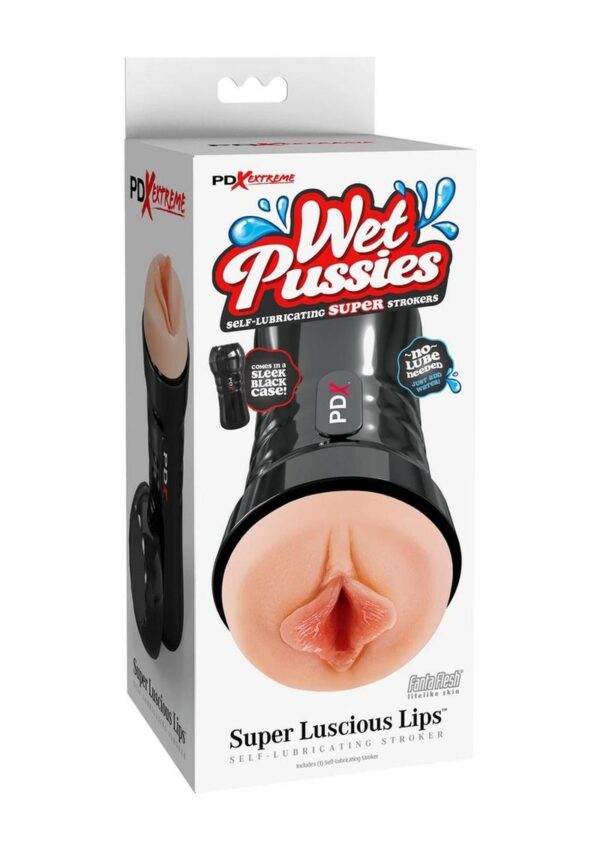 PDX Extreme Wet Pussies Super Luscious Lips Self Lubricating Stroker - Vanilla