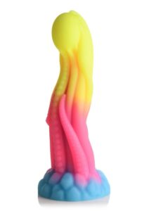 Creature Cocks Tenta-Glow Glow-in-The-Dark Silicone Dildo - Blue/Pink/Yellow