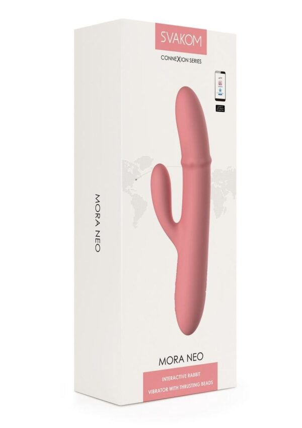 Svakom Mora Neo Rechargeable Silicone App Compatible Interactive Rabbit Vibrator - Pink