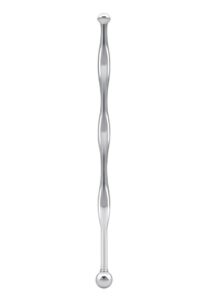 Blue Line Wavy Urethral Sound 6in - Stainless Steel