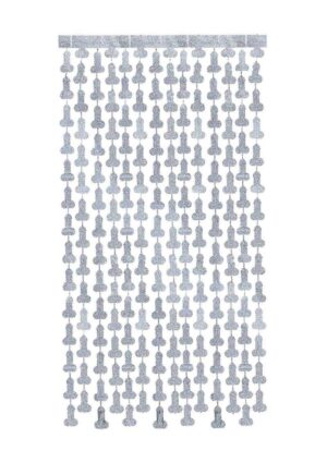 Glitterati Disco Penis Curtains (2 Each 6ft. Panels) - Silver/Black