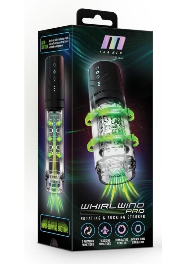 M for Men Whirlwind Pro Rechargeable Masturbator - Black