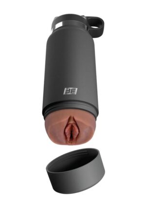 PDX Plus Fuck Flask Secret Delight Pussy Stroker - Chocolate/Grey