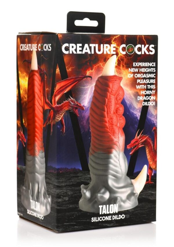 Creature Cocks Talon Silicone Dildo - Red/Silver/White