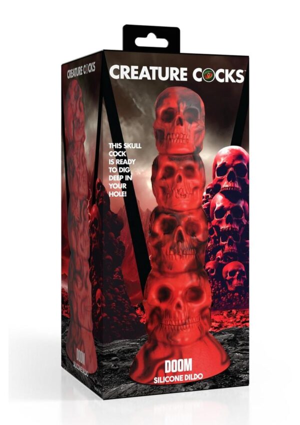 Creature Cocks Doom Silicone Dildo - Red/Black