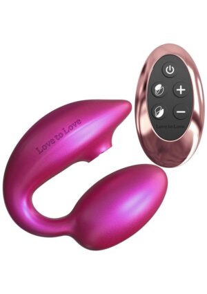 Love to Love Wonderlover Rechargeable Silicone Dual Vibrator with Remote - Iridescent Berry