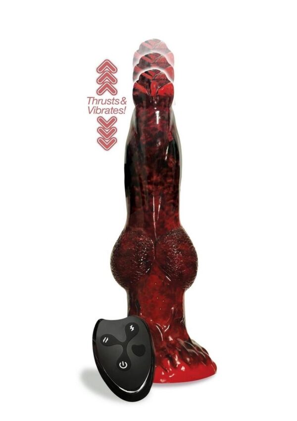 Alien Nation Fire Dragon Silicone Thrusting Dildo - Red/Black